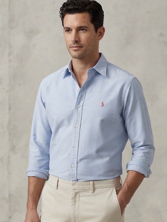 Ralph Lauren Other - Ralph Lauren Sz 18 Vintage Classic Fit Baby Blue Cotton Button Front Shirt